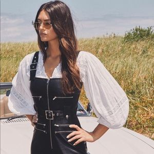 WeWoreWhat Vegan Leather Moto Overalls